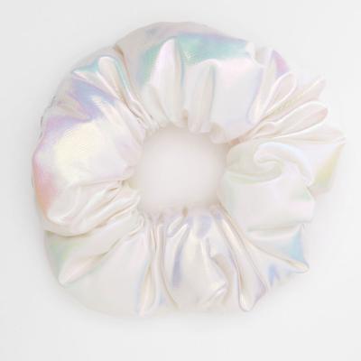 China Beautiful Girls Satin Hair Puffy Scrunchies High Quality White Hair Ties For Women Accessories for sale