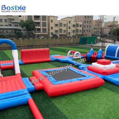 China Water Fighter Plato 0.9mm PVC Tarpaulin Outdoor Water Park Inflatable/Floating Course With Factory Price for sale