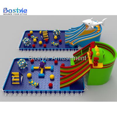 China 0.55+0.9mm PVC Commercial Inflatable Water Slide Outdoor Water Park For Inflatable Pool Factory Direct Sale for sale