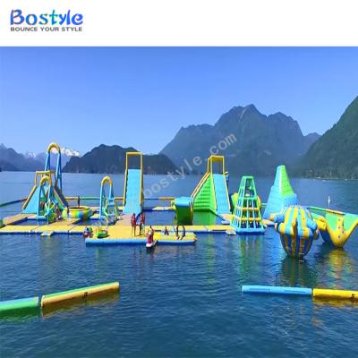 China Plato 0.9mm PVC Tarpaulin Hot Selling 0.9mm Thickness PVC Combo Inflatable Aqua Park Optional Games for sale