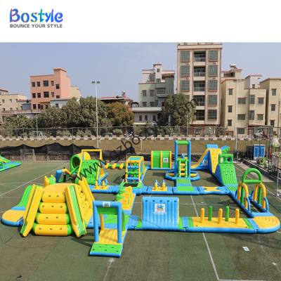 China Plato 0.9mm PVC Tarpaulin Bostyle CE Water Play Equipment PVC/TPU 0.9mm 35*35m Precision Inflatable Water Park for sale