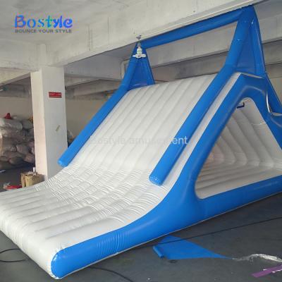 China Plato PVC Tarpaulin PVC Tarpaulin Inflatable Sea Lake Water Slide Island Pool Floating Slide In Water Play Equipment for sale