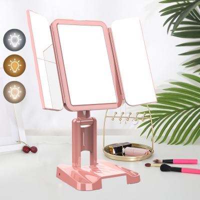 China Smart advanced style table top makeup mirror light lit and automatically shut off lights function for sale