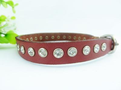 China dog leather diamond-collars for sale