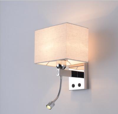 China The head of a bed wall lamp with a little Led reading lamp suit for Hotel or home bedroom for sale