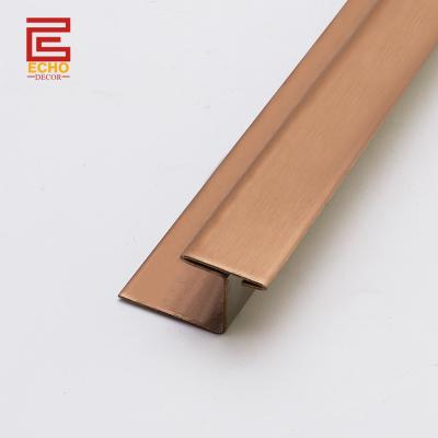 中国 Metal Ceramic Tile To Tile Floor Trim Rose Gold 3m Floor And Decor Tile Edge Trim 販売のため