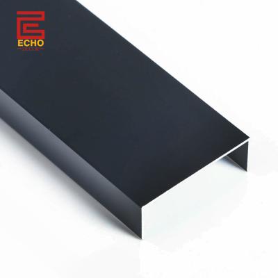 China Flat Bar Aluminium Chrome Tile Edge Trim Matte Black For Wall And Floor Decor for sale