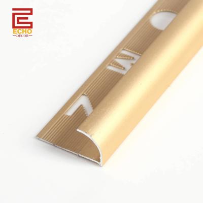 China Matt Gold Perlen Aluminium Fliesen Trim Dekorative Bullnose Fliesen Kanten Trim zu verkaufen