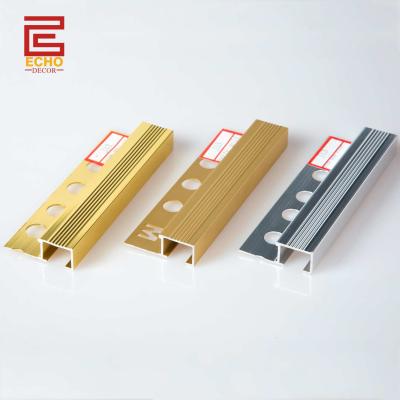 China 12 mm Quadrat Aluminium Fliesen Trim Metal Treppe Nase Fliesen Rand Trim zu verkaufen