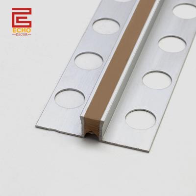 China Aluminum Floor Transition Strips Tile Concrete Joint Filler Strip 2m for sale