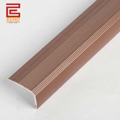 China Non Slip Stair Nose Trim Metal Brown External Tile Edge Trim On Stairs for sale