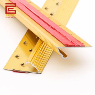 China Self Adhesive Carpet End Trim Gold Metal Carpet Edge Trim for sale