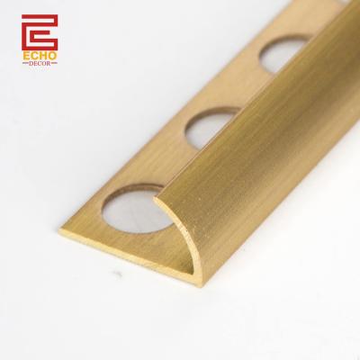 China Decorative Antique Brass Profile Brushed Brass Tile Trim 10mm for sale