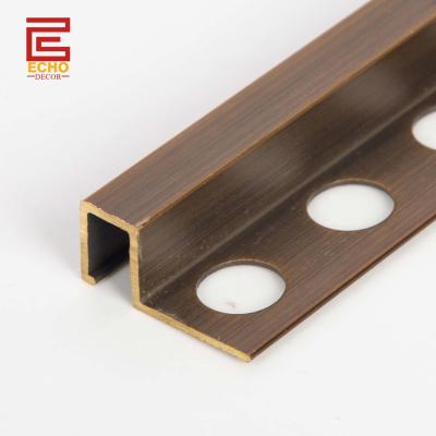 China Badkamer Messing Profiel Duurzaam Solid Messing Vierkante Edge Tile Trim Te koop