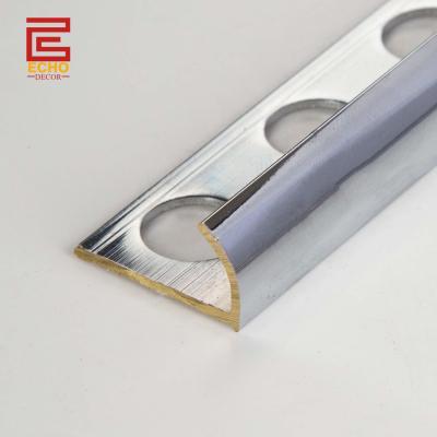 China Polished Rounded Brass Tile Edge Trim 10mm Brass Tile Profile for sale