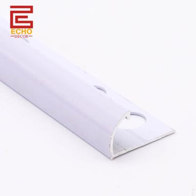 China Witte 1 4 kwart ronde aluminium tegel 12 mm tegel rand Te koop