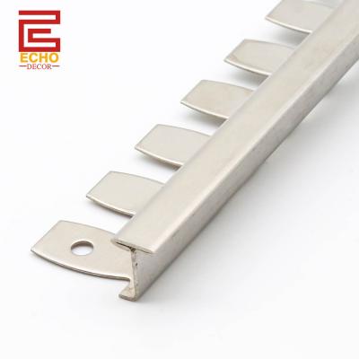 China Flexible Curved Metal Floor Transition Strips Tile To Hardwood for sale