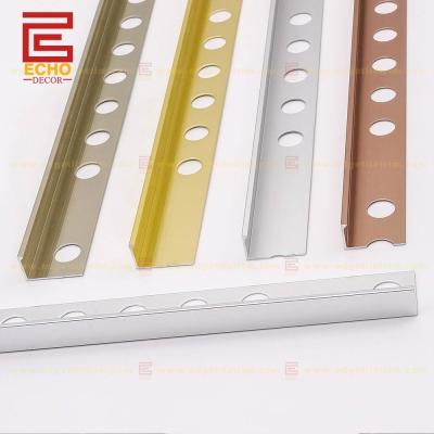 China 10mm Wall Tile External 90 Degree Corner Aluminum Tile Trim Gold Te koop