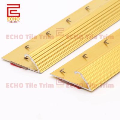 China Adhesive Floor Carpet Trim Metal Gold Carpet Edge Trim Molding for sale