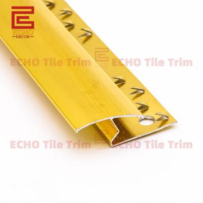 China Aluminium Lvt Tile To Carpet Trim Metal Gold Carpet Edging Strip for sale