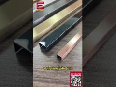 20mm Brushed Black Metal Edge Tile Trim For Bathroom Ceramic Tile