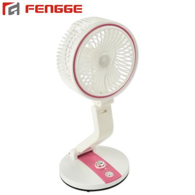 China Small 5V Folding Car Table Fan Personal USB Rechargeable Desk Fan Foldable Electric Fan Speed ​​Control Desktop Fan With LED Light for sale