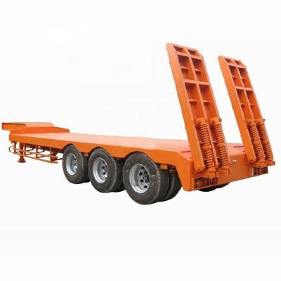 China New low flat trailer 3 axle flatbed semi trailer low truck trailer factory direct sales at a low price for sale