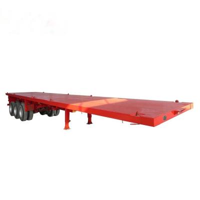 China China factory direct sale brand new flatbed trailer 3 axles flatbed trailer low truck trailer with lock semi trailer for sale with low price for sale