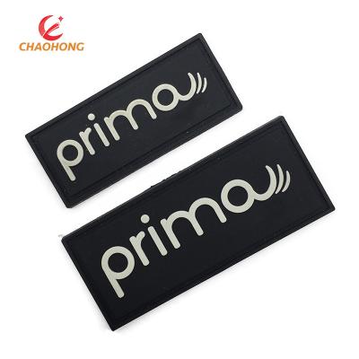 China Custom high quality soft 3D 3D pvc embossed rubber label for clothing patch for sale