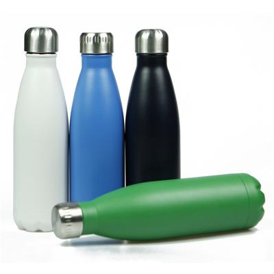 China 350ml 500ml Sustainable Powder Coating Double Walled Cola Shaped Stainless Steel Water Bottles With Logo for sale