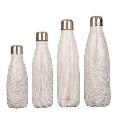 China Sustainable Powder Coating Double Wall Vacuum Sports Drink Cola Shaped 18/8 Stainless Steel Water Bottles for sale