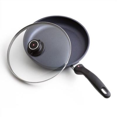 China Viable hot sale high quality aluminum triple forged non set frying pan stick pan cookware with lid for sale