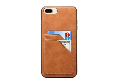 China Slim Leather Phone Cases Genuine Leather Or PU Material With Two Card Slots for sale