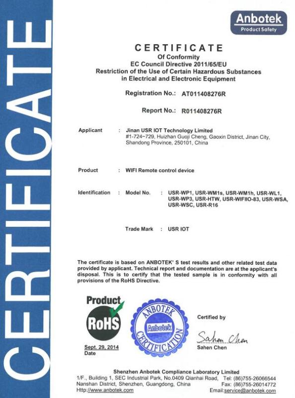 RoHS - Jinan USR IOT Technology Limited