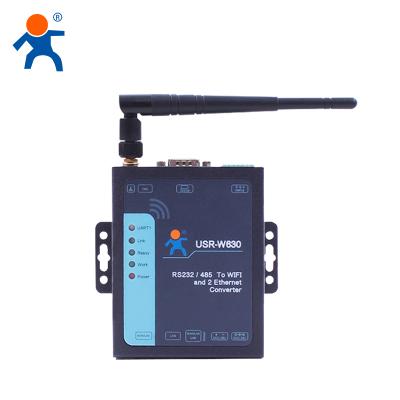 China Industrial IOT Serial RS485 / RS232 Port to WiFi Ethernet Converter with modbus RTU to TCP USR-W630 for sale