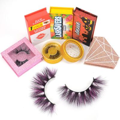 China 2021 New Arrivals Colored Custom Logo Luxury Mink Color False Eyelashes for sale