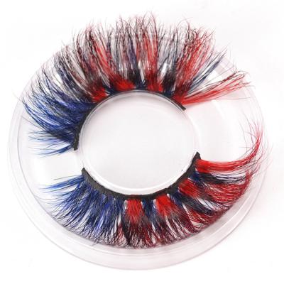 China Colorful Colorful Eyelashes 25mm Colored Mink Eyelashes Colored Mink Eyelash for sale