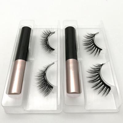 China Wholesale Customized Thick False 3d Private Label Mink 5d Silk Eyelash Extension False 5 Magnets Magnetic Lashes for sale