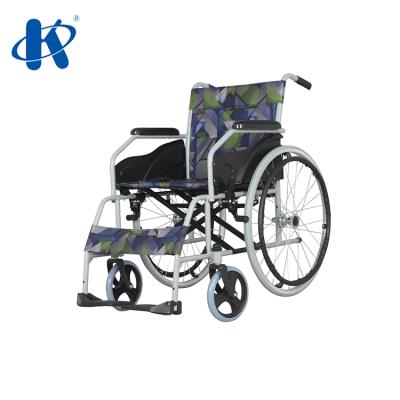 China Hot Sales KY868 Cheapest Steel Wheelchair Kaiyang Heavy Duty Standard Steel Wheelchair With Betrayal Bar for sale