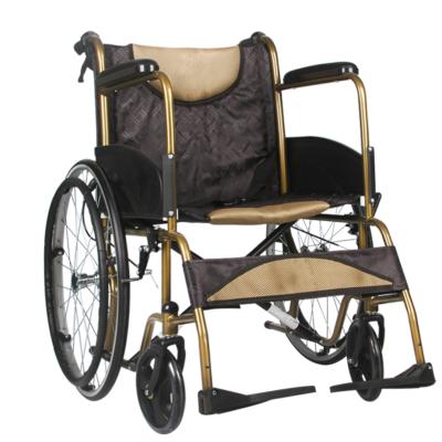 China Kaiyang KY875J-A hospital manual standard wheelchair with hand brake push to handle steel wheelchair KY875J-A-46 for sale