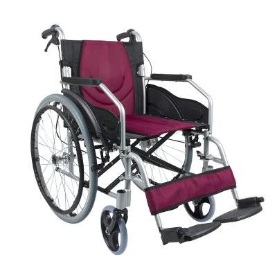 China Aluminum wheelchair with backrest Kaiyang KY868LAJ-B foldable aluminum wheelchair for old man foldable backrest manual wheelchair for sale