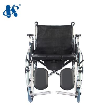 China New Model KY681 High Configuration Wheelchair Commode Detachable Wheelchair Steel High Configuration Commode Armrest Pvc Toilet Wheelchair Steel High Configuration Luxury Wheelchair for sale