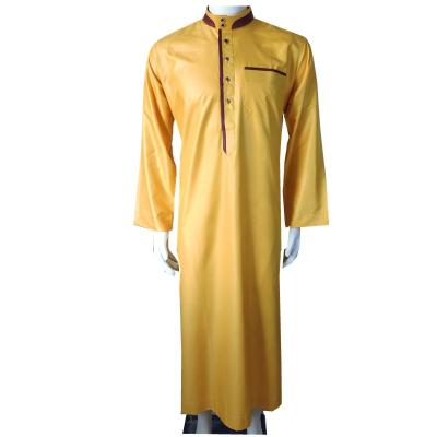 China Factory Direct Selling High Quality Shiny Cloth Thobe Men Clothing Thawb Jubbah Islamic Kurta 52-62 for sale