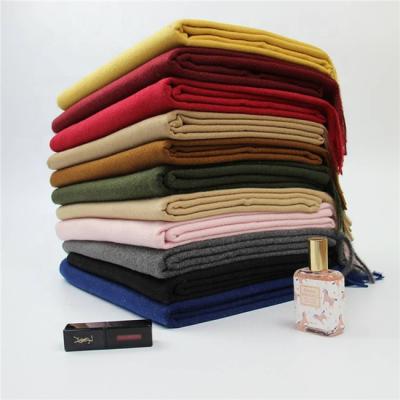 China 2020 fashion solid color men women pure cashmere scarf pashmina simple thick scarf women for sale