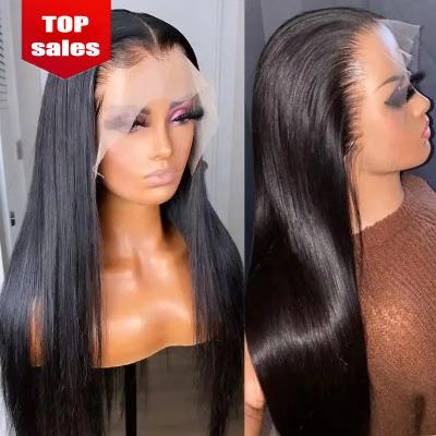 China High Quality Remy Hair Human Hair Transparent Long Big Straight Hair 360 Lace Frontal Wig Body Wave 360 ​​Lace Frontal Wig for sale