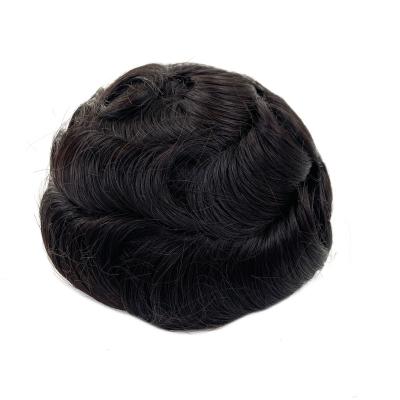 China Straight Hair Base Wave Black 100% Lace And Replacement System Long Lasting Natural Density Wig Hairpiece For Men for sale