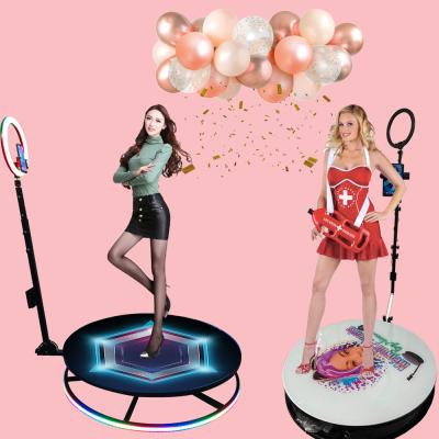 China 360 Rotating Photo 360 Tempered Glass Video Shooting Interactive Photobooth 360 Degree Rotate Mirror Video Photo Booth With Flight Case for sale