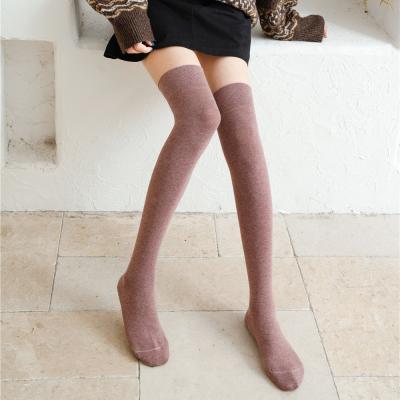 China High elastic women above the knee stocking Japanese girls long thin high quality socks fashion cotton stockings for sale