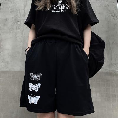 China QUICK DRY Women Butterfly Printed Loose All Waist Harajuku Casual Women Shorts Pants High Match Shorts for sale