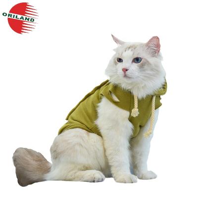 China Pet Sustainable Cat Hoodie Cotton Embroidery Letter Clothing Cat Sportswear for sale